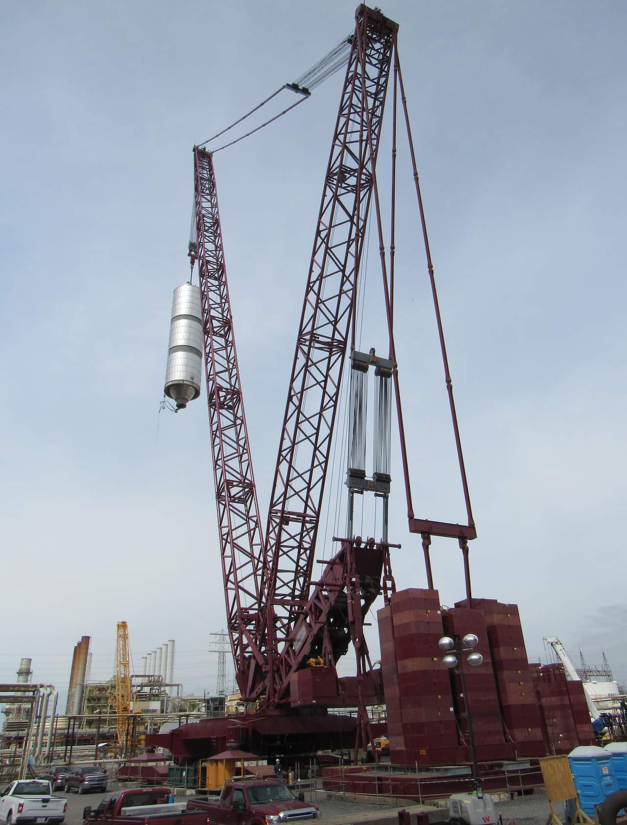 Large Crane Lifting Coke Drum